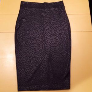 Black Shimmery Leopard Print Pencil Skirt Size Medium